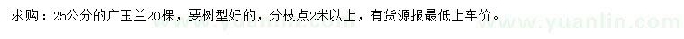 求購25公分廣玉蘭