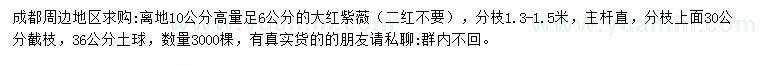 求購離地10公分高量6公分大紅紫薇