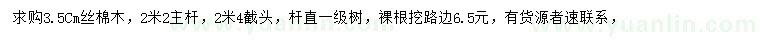 求購3.5公分絲棉木