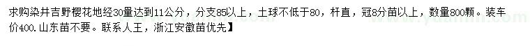 求購地徑30量11公分染井吉野櫻