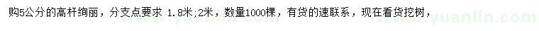 求購5公分高桿絢麗
