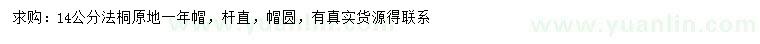 求購14公分法桐