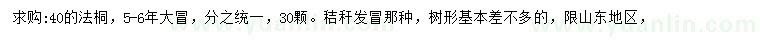 求購法桐