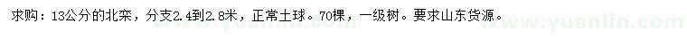 求購(gòu)13公分北欒