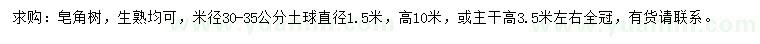 求購米徑30-35公分皂角樹
