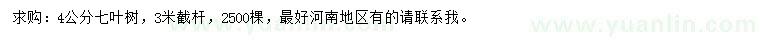 求購(gòu)4公分七葉樹(shù)