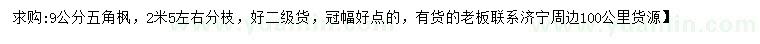 求購(gòu)9公分五角楓