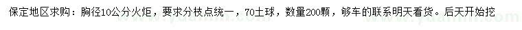 求購10公分火炬樹