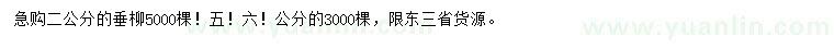 求購2、5、6公分垂柳