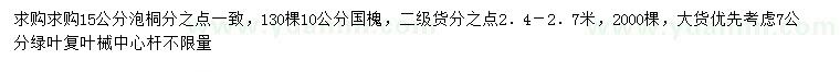 求購(gòu)泡桐、國(guó)槐、綠葉復(fù)葉槭