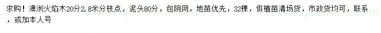 求購(gòu)20公分澳洲火焰木
