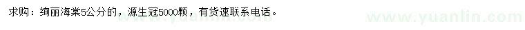 求購5公分絢麗海棠