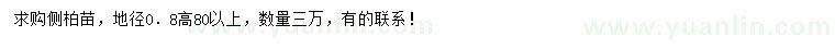 求購(gòu)地徑0.8公分側(cè)柏
