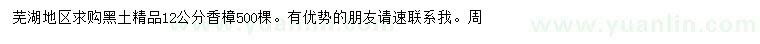求購12公分香樟