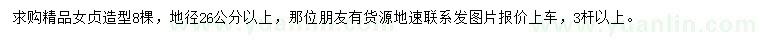 求購地徑26公分以上造型女貞