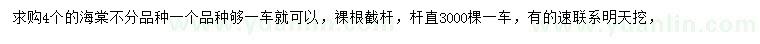 求購4公分海棠