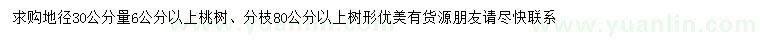 求購地徑30公分量6公分以上桃樹