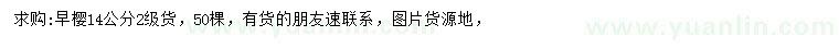 求購14公分早櫻