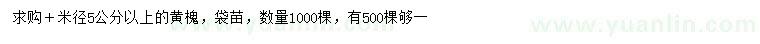 求購米徑5公分以上黃槐