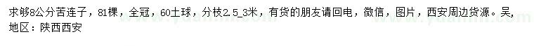 求購8公分苦楝