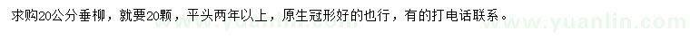 求購20公分垂柳