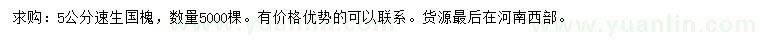 求購5公分速生國槐