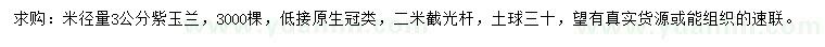 求購米徑3公分紫玉蘭