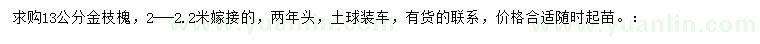 求購(gòu)13公分金枝槐