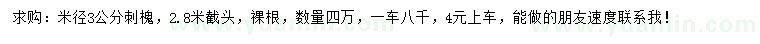 求購米徑3公分刺槐