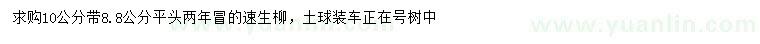 求購10公分速生柳