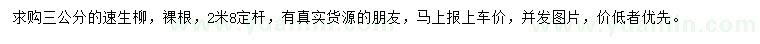 求購3公分速生柳