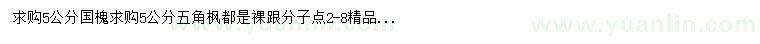求購5公分國槐、五角楓