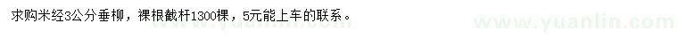 求購米徑3公分垂柳
