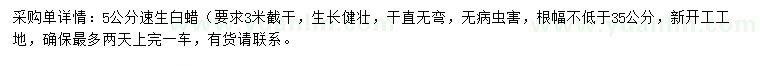 求購5公分速生白蠟