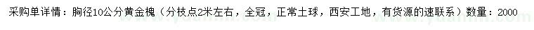 求購胸徑10公分黃金槐