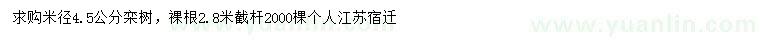 求購米徑4.5公分欒樹