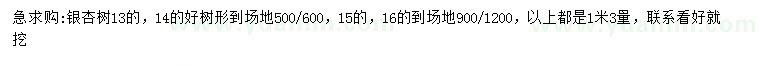 求購13、14、15、16公分銀杏