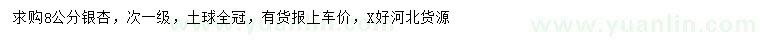 求購(gòu)8公分銀杏
