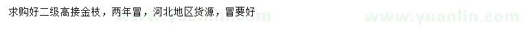求購8公分高接金枝槐
