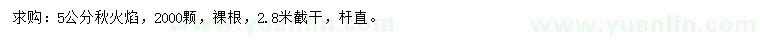 求購(gòu)5公分秋火焰