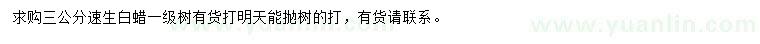 求購3公分速生白蠟