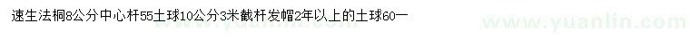 求購(gòu)8、10公分速生法桐