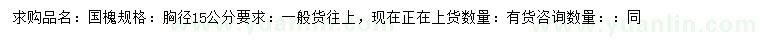 求購胸徑15公分國槐