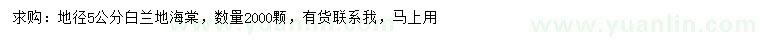 求購地徑5公分白蘭地海棠