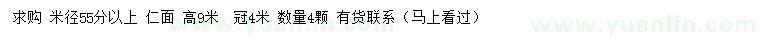 求購米徑55公分以上仁面子