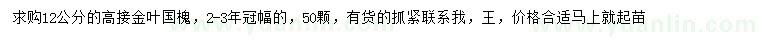 求購12公分金葉國槐