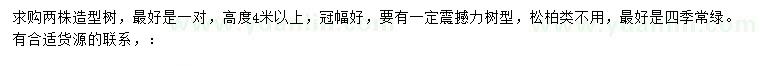 求購高4米以上造型樹