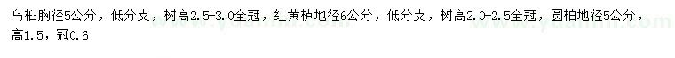 求購烏桕、紅櫨、黃櫨等