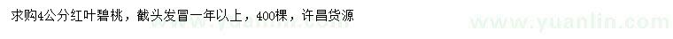 求購4公分紅葉碧桃