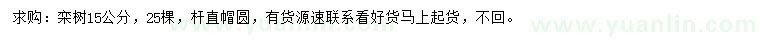 求購(gòu)15公分欒樹